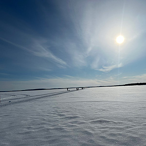 Travesía curso lago Inari, marzo